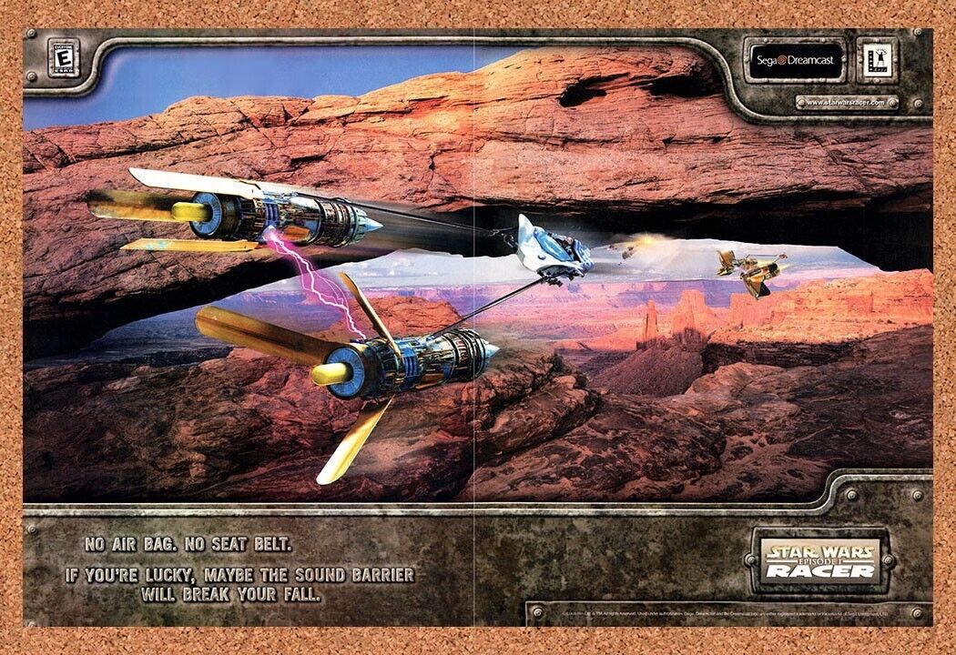 Star Wars Episode I Racer Original 1999 Vintage Ad - Video Game Art Promo