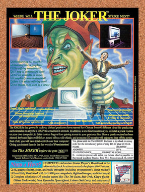 1994 The Joker Virus Prank Software Original Advertisement / Retro Promo v1