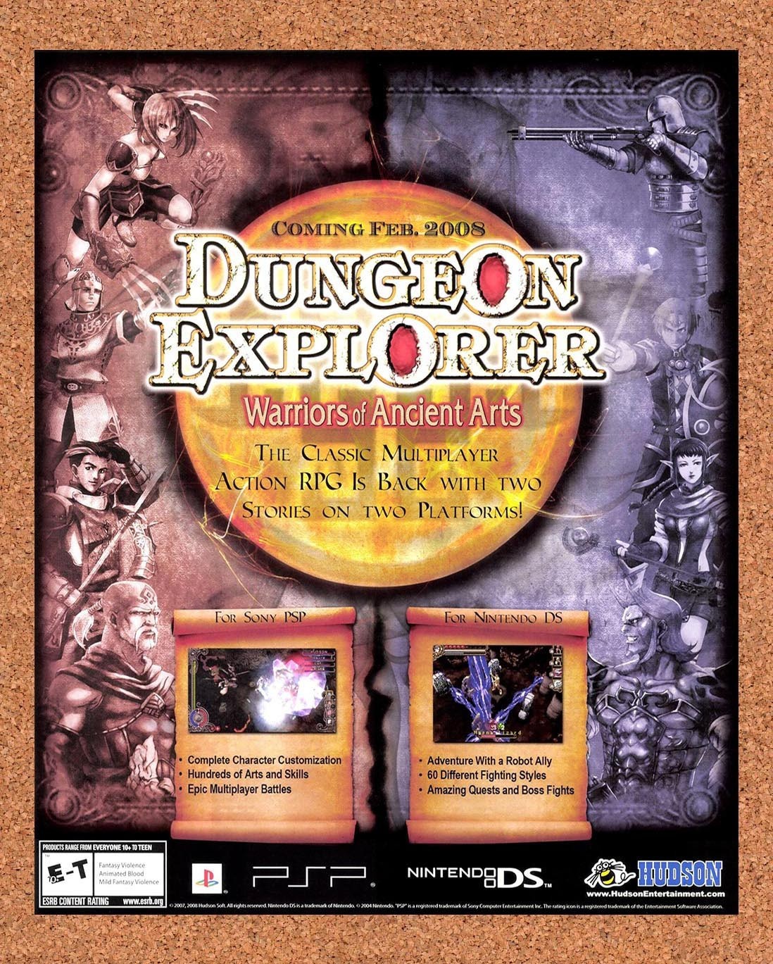 2008 Dungeon Explorer Warriors Of Ancient Arts PSP Original Ad / Retro Promo v1
