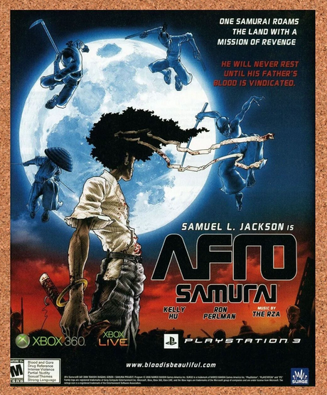Afro Samurai Xbox 360 Original 2007 Ad Authentic PS3 Video Game Promo Art