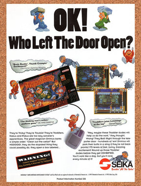 1993 Troddlers SNES Original Advertisement / Retro Wall Art v1