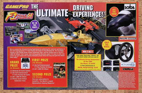 1997 F1 Pole Position 64 Sweepstakes Original Advertisement / Retro Wall Art v2