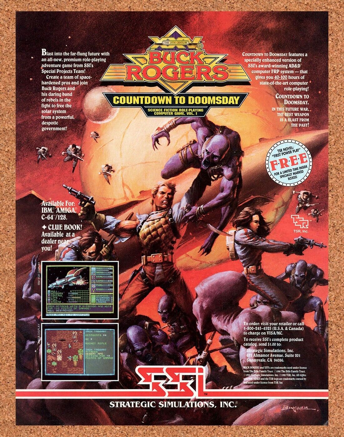 Buck Rogers Countdown To Doomsday Original 1990 Vintage Ad - Video Game Promo