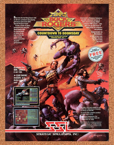 Buck Rogers Countdown To Doomsday Original 1990 Vintage Ad - Video Game Promo