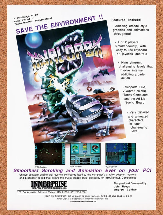 1989 Final Orbit Tandy Original Advertisement / Retro Wall Art v1