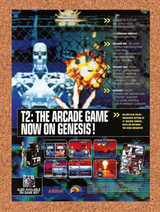 T2 Terminator Arcade Game Genesis Original 1994 Ad Authentic Sega Game Promo