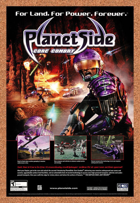 2004 PlanetSide Core Combat PC Original Advertisement / Retro Promo v2