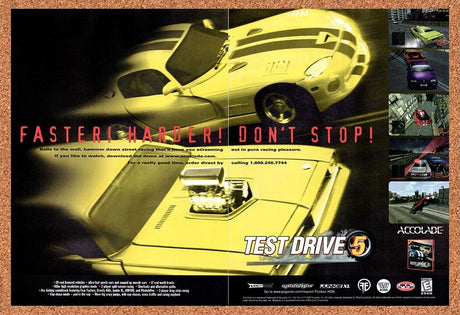 Test Drive 5 PC Original 1998 Vintage Ad - Innuendo Video Game Promo