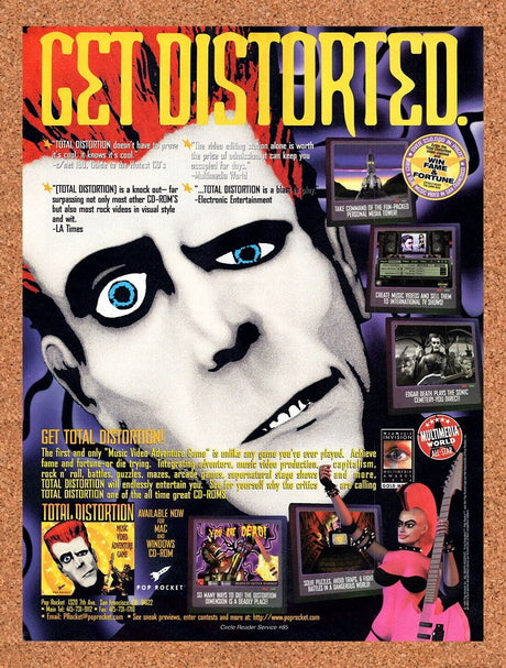Get Distorted PC Original 1995 Vintage Ad - Video Game Promo