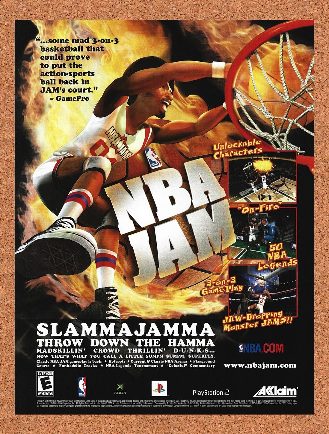 2003 NBA Jam PS2 Original Advertisement / Retro Promo v1