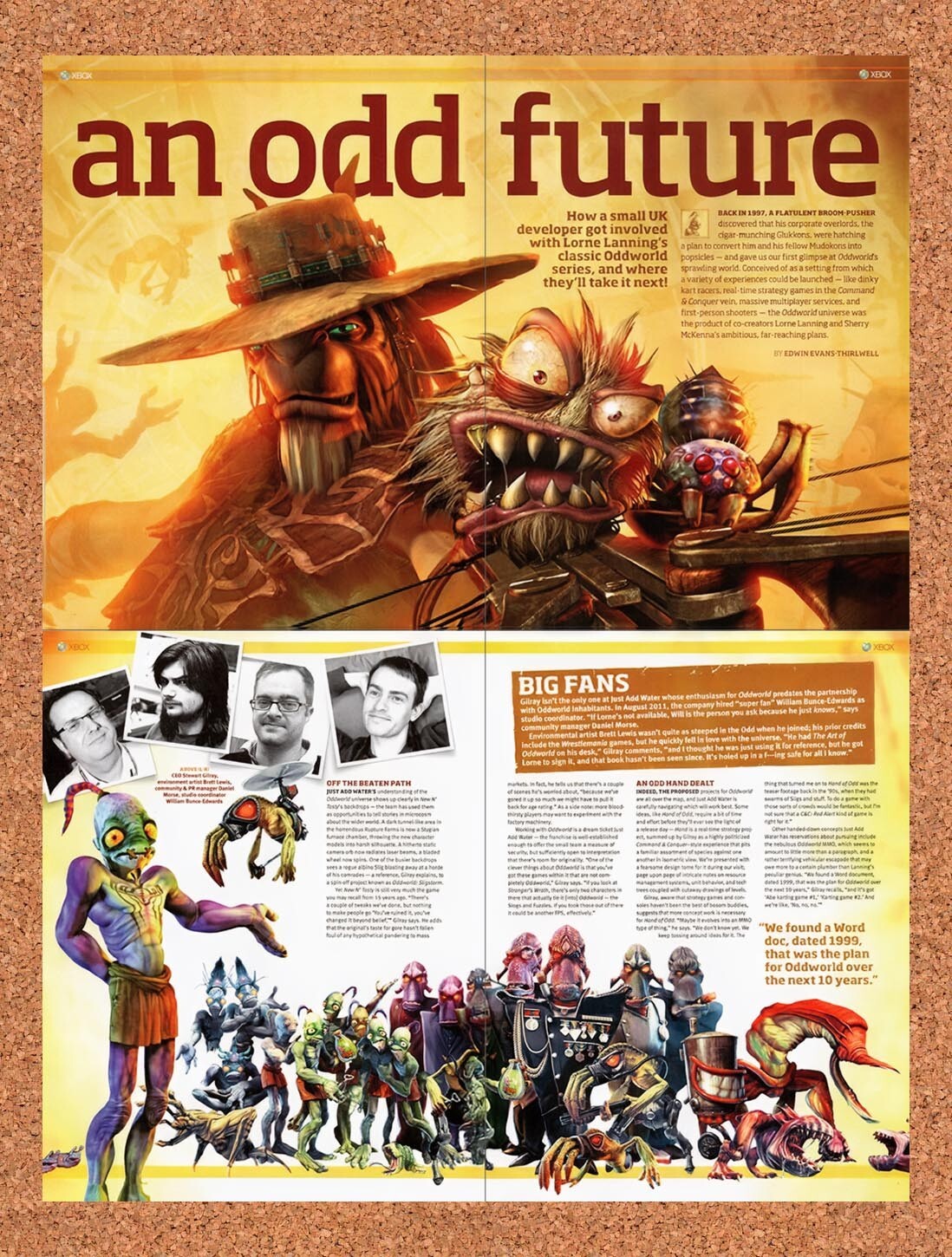 2012 Oddworld New N Tasty Xbox 360 Original 4-Part Ad / Retro Wall Art v1