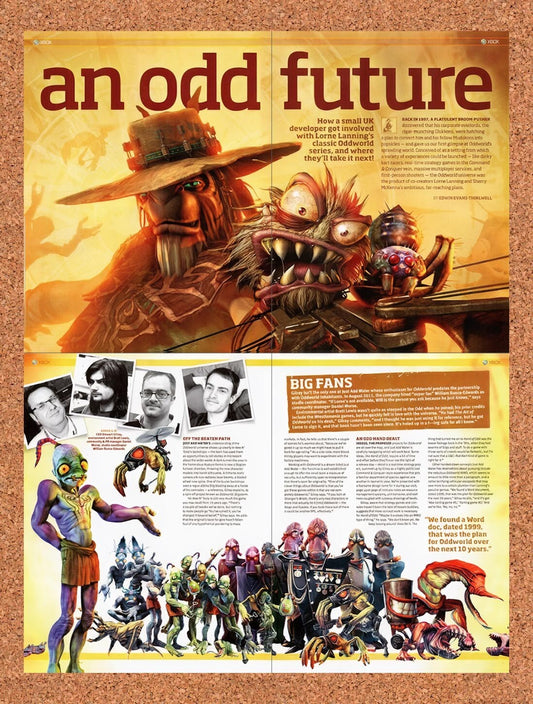 2012 Oddworld New N Tasty Xbox 360 Original 4-Part Ad / Retro Wall Art v1