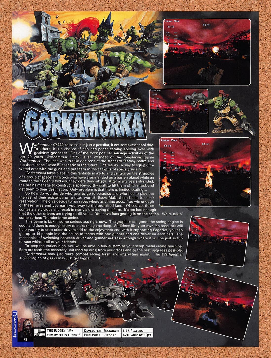 2000 Warhammer Gorkamorka Dreamcast Original Advertisement / Retro Promo v1