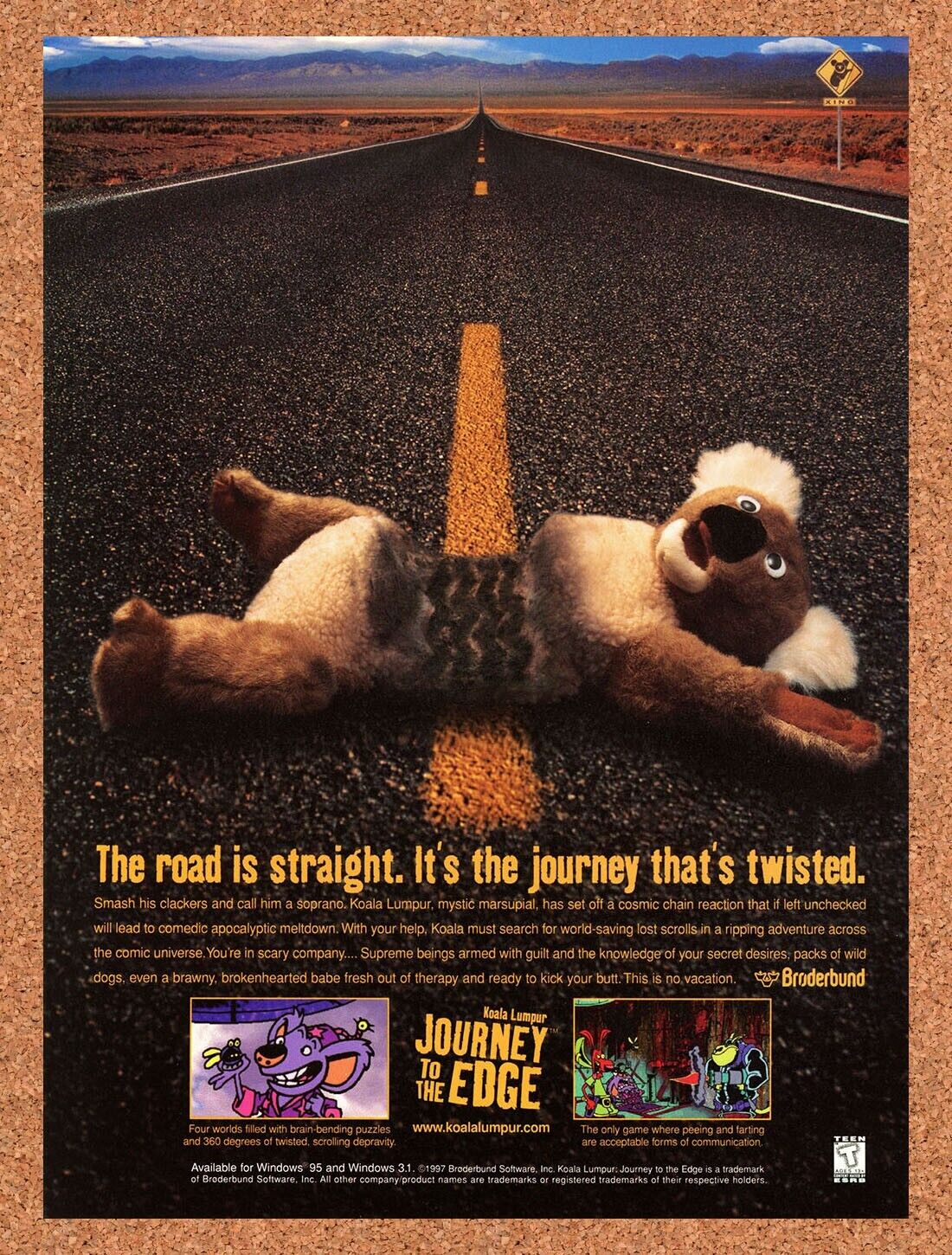 Koala Lumpur Journey To The Edge PC Original 1999 Ad Authentic Video Game Promo