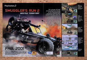 2001 Smugglers Run 2 Hostile Territory PS2 Original Ad / Retro Wall Art v2
