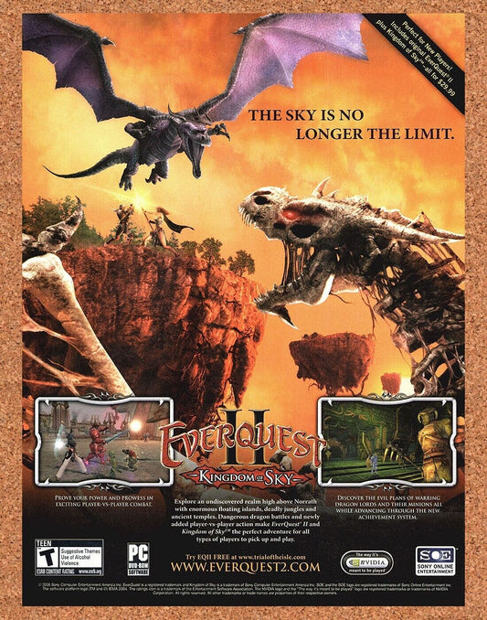 Original 2005 EverQuest 2 Kingdom Of The Sky PC Vintage Ad - Video Game Promo