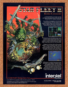 Star Fleet II Krellan Commander IBM Original 1990 Vintage Ad - Video Game Promo