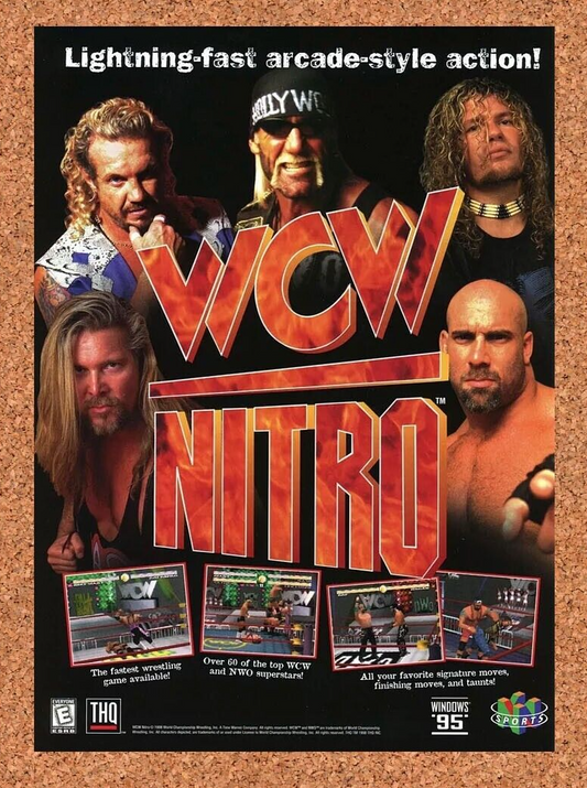 WCW Nitro Original 1998 N64 Ad Authentic Nintendo Wrestling Game Promo v1