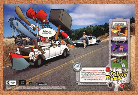 Cell Damage Xbox Original 2002 Print Ad Authentic EA Racing Video Game Art Promo