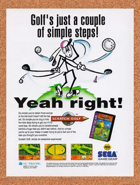 1994 Scratch Golf Game Gear Original Advertisement / Retro Wall Art v1