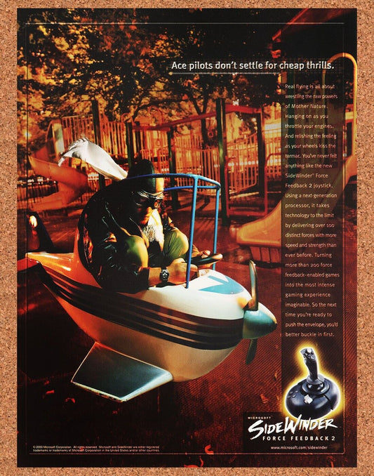 Microsoft Sidewinder Force Joystick Original 2001 Ad Authentic Retro Tech Promo
