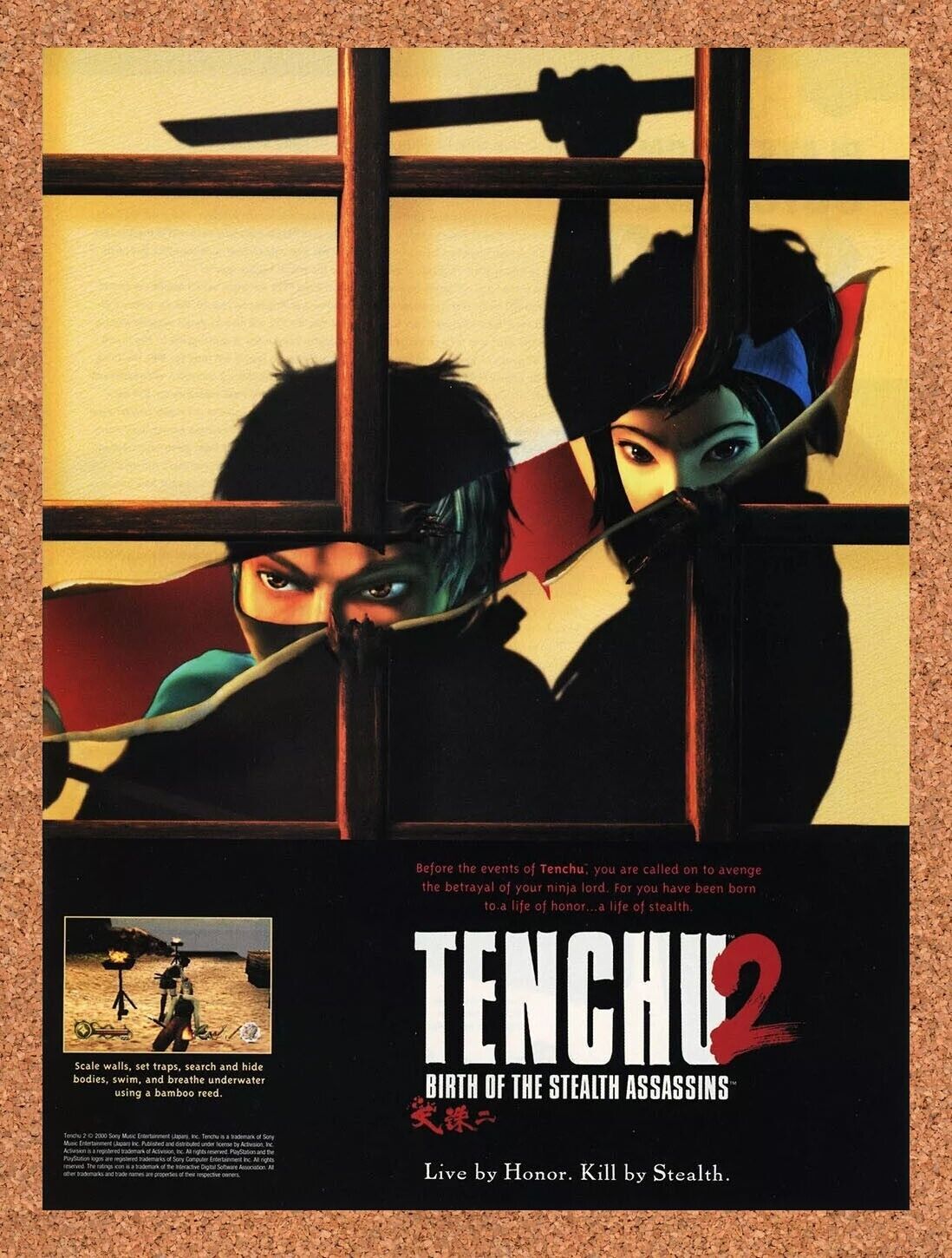 Tenchu 2 PS1 Birth of the Stealth Assassins Original 2002 Ad Authentic Promo