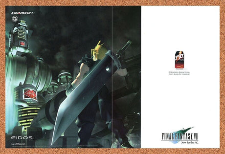 Final Fantasy VII PS1 PC FF7 Original 2000 Ad Authentic Jolt Cola Game Promo