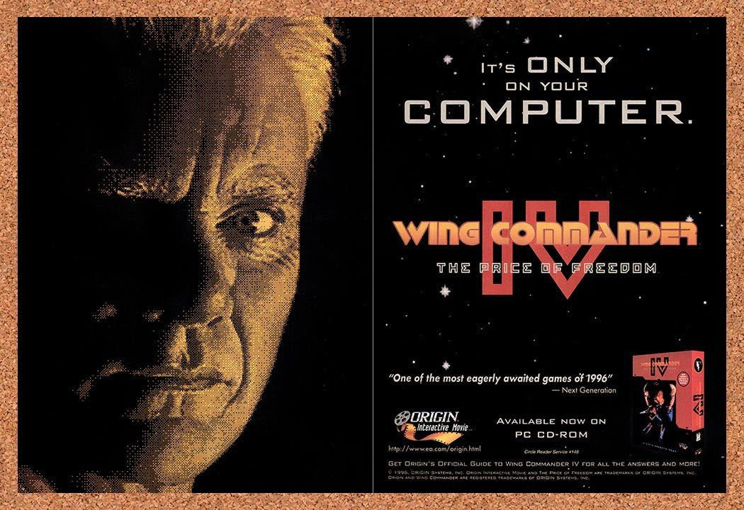 1996 Wing Commander IV The Price Of Freedom PC Original Ad / Promo v2
