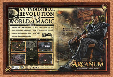 Arcanum Steamworks Magick PC Original 2002 Ad Authentic Video Game Promo v1