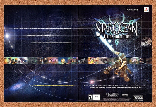 Original 2003 Star Ocean Till The End Time PS2 Vintage Ad - Video Game Promo