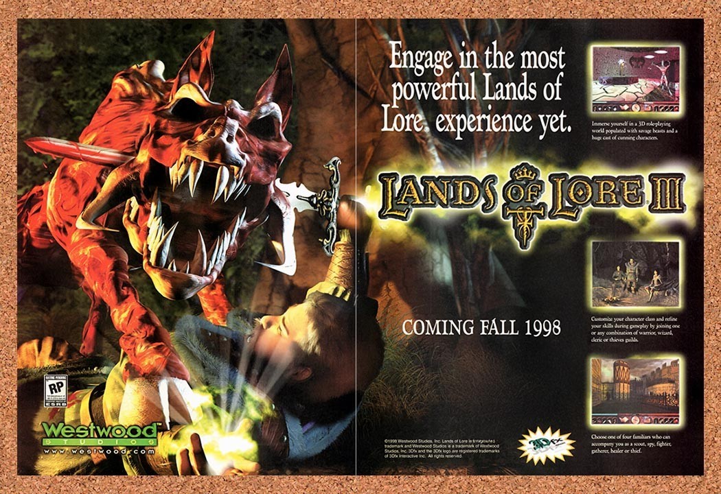1998 Lands Of Lore III PC Original Advertisement / Retro Promo v2