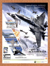 2008 Ace Combat 6 Fires Of Liberation Xbox 360 Original Ad / Retro Wall Art v1