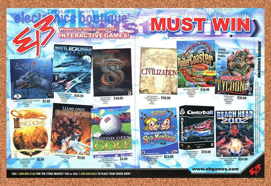 EB Games PC Games Original 2003 Print Civilization Ad Authentic Video Game Promo