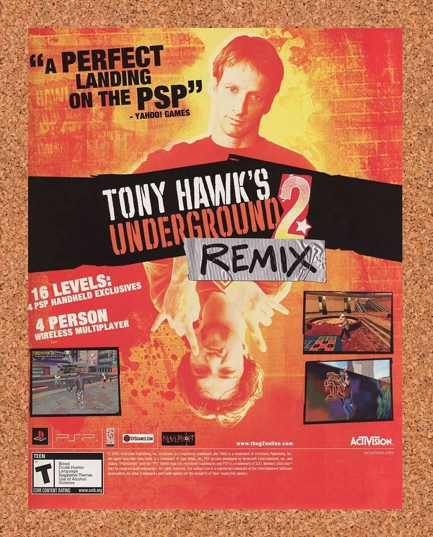 Tony Hawk's Underground 2 Remix PSP Original 2006 Ad Authentic Video Game Promo