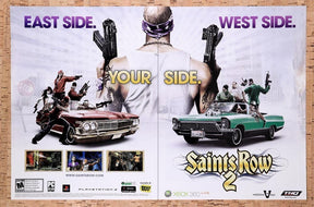 2008 Saints Row 2 Xbox 360 Original Advertisement / Retro Wall Art v1
