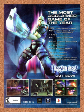2003 TimeSplitters 2 PS2 Original Advertisement / Retro Promo v1