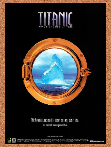 1996 Titanic Adventure Out Of Time PC Original Advertisement / Retro Promo v2