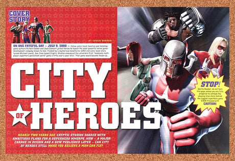 City Of Heroes PC Original 2005 Print Ad Authentic Video Game Review Promo