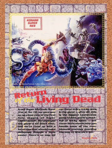 1992 Castlevania IV SNES Original Advertisement / Retro Promo v1