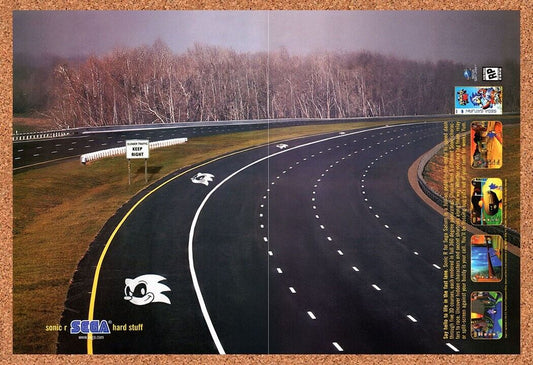 1996 Sonic R Saturn Original Advertisement / Retro Wall Art v1