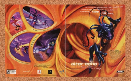 Alter Echo PS2 Original 2007 Ad Authentic THQ PlayStation Video Game Promo v2