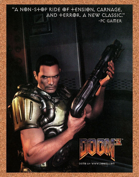 Doom 3 PC Original 2006 Ad Authentic id Bethesda Horror FPS Video Game Promo