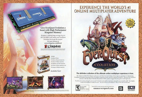 EverQuest Evolution PC Original 2003 Ad Authentic Kingston Memory Game Promo