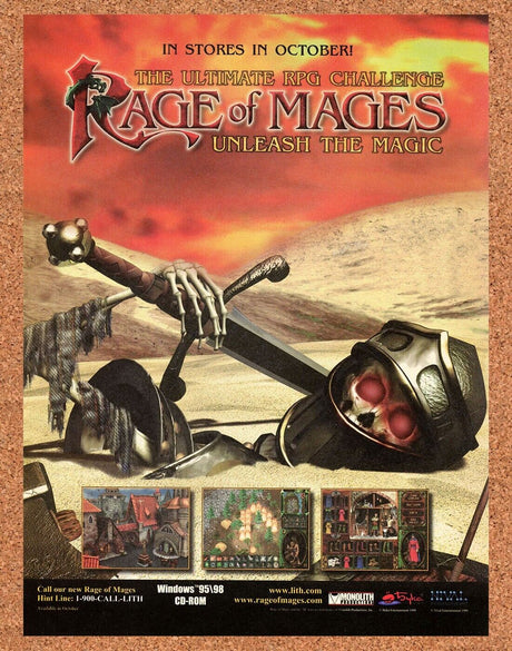 Rage Of Mages Unleash The Magic PC Original 2000 Ad Authentic Video Game Promo