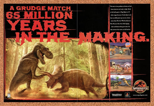 1998 Jurassic Park Warpath PS1 Original Advertisement / Retro Wall Art v1