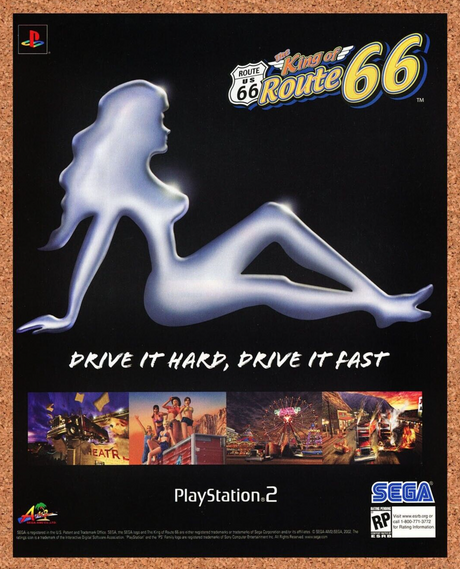 The King Of Route 66 PS2 Original 2004 Ad Authentic Racing Video Game Art Promo