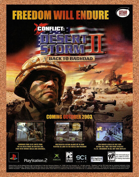 Conflict Desert Storm 2 Xbox Original 2003 Ad Authentic Video Game Art Promo