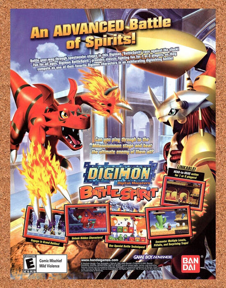 Digimon Battle Spirit GBA Original 2003 Vintage Ad - Video Game Promo