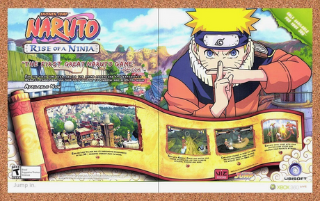 2007 Naruto Rise Of A Ninja Xbox 360 Original Advertisement / Retro Promo v2