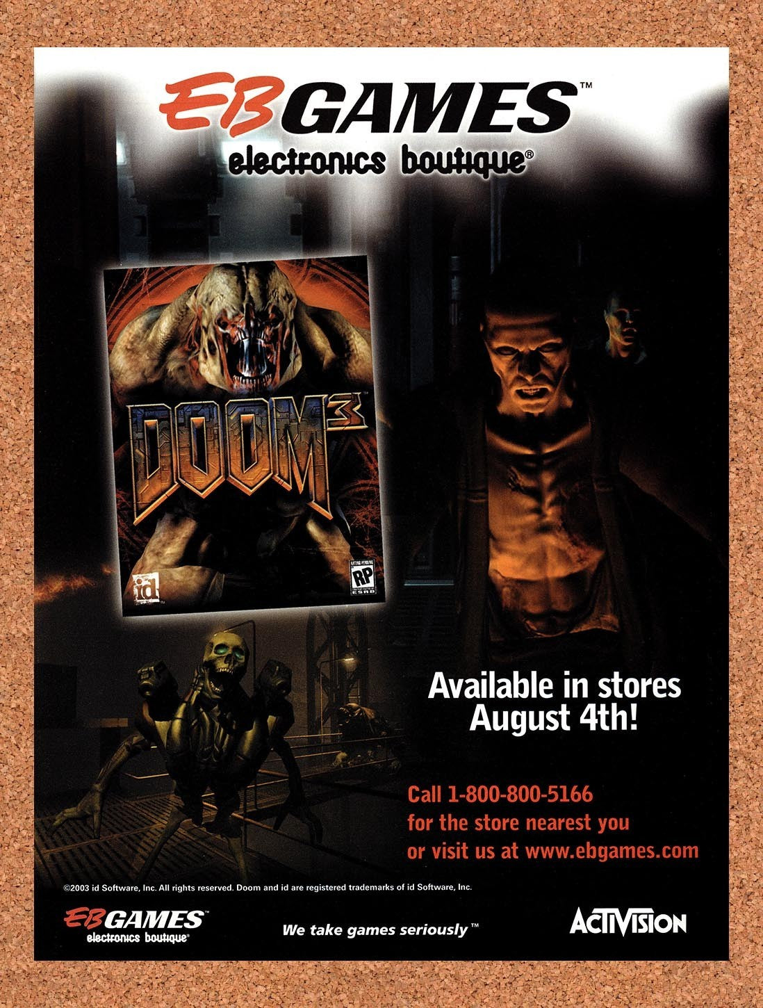 2004 Doom 3 EB Games Original Advertisement / Retro Promo v8